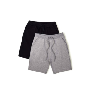 Kit Com 2 Bermudas Básicas Hering Em Moletom Masculino - Cinza