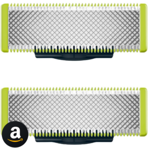 Lâminas de reposição originais Philips OneBlade, para barbeador e aparador elétrico OneBlade, aço inoxidável durável, raspar, aparar e contornar, pacote com 2, modelo QP220/51