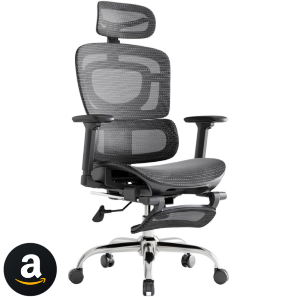 Cadeira De Escritório Ergonômica Bt07 Luvinco Malha Respirável Com Suporte Lombar Adaptável Apoio Para Pés Retrátil Encosto Ajustável Seis Posições Suporta 200kg