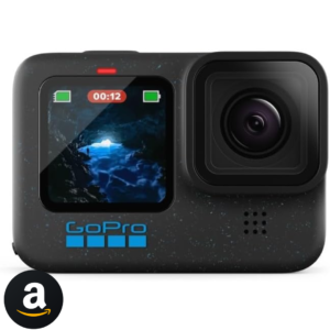 GoPro HERO12 BLACK - à Prova D'água com 5.3K60, 27MP, Vídeo + Foto HDR, HyperSmooth 6.0, Trava de horizonte 360°, Live + webcam, Áudio por Bluetooth, Bateria enduro, QUIK