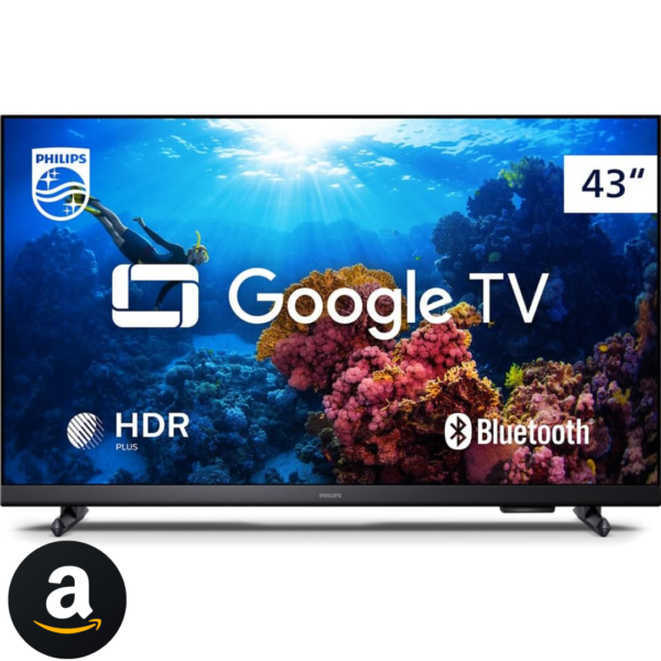 Smart TV Philips 43" Full HD 43PFG6918/78, Google TV, Comando de Voz, HDR, 3 HDMI, Wifi 5G, Bluetooth