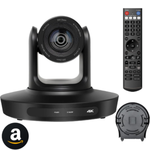 HCSTVCON Câmera PTZ 4K HDMI Zoom óptico 20x com saídas de transmissão IP USB3.0/HDMI/LAN, para vMix OBS YouTube, videoconferência, serviço à igreja, eventos de transmissão (Envios do Brasil）