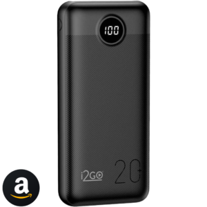 I2GO, Carregador Portátil (Power Bank) Ultra Rápido 20000mAh, Power Delivery 20W, 2 Saídas USB + 1 Saída/Entrada USB-C, Preto, i2GO PRO