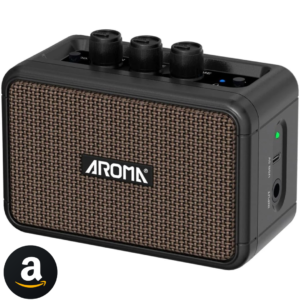 Aroma-AG-04 Alto-falante Portátil Mini Amplificador, Áudio Bluetooth, Acessórios Guitarra Elétrica, Saída 5W -Amplificadores e Pré-Amplificadores para Guitarra e Baixo