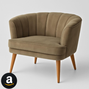 Poltrona Cadeira Decorativa para Sala de Espera Recepção Resistente Ergônomica MOBLAN decor (Cappuccino)