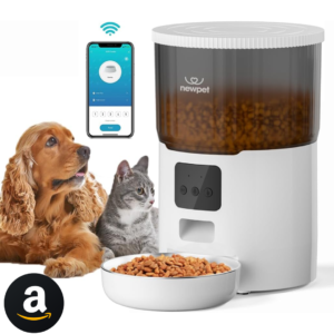 Alimentador Automático Cães Gatos Pets,4L Tuya APP Alimentador Pet Gato Cão Automático Wi-fi Smart Programável 1-4 Refeições por Dia