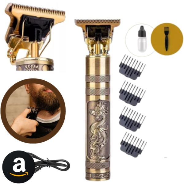 Maquina De Cortar Cabelo Sem Fio Recarregável Dragão Bivolt Acabamento Premium