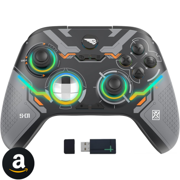 Controle Xbox Sem Fio com Analógicos ALPS,Gatilho Linear e Botões Traseiros Customizáveis - Gamepad para Xbox Series S, Series X, Xbox One S/X, PC Windows, Steam com Turbo, RGB, Vibração e Bateria 15h