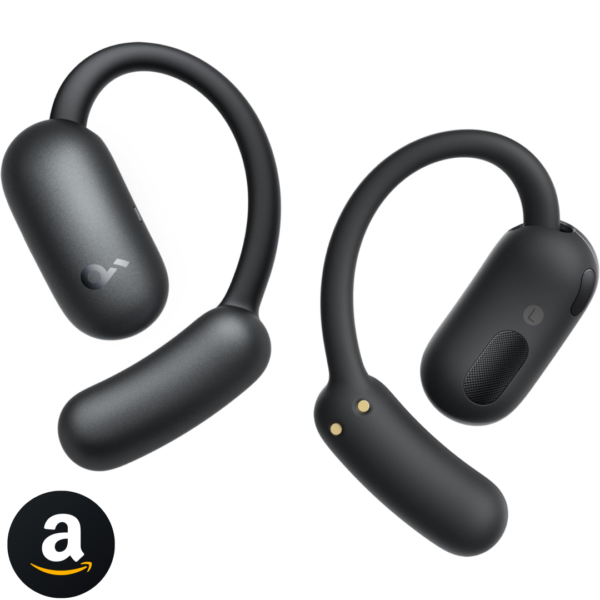 AeroFit 2 Soundcore da Anker Fone De Ouvido Bluetooth 5.4, Open-Ear, 4 Posições Ajustáveis, Graves 2x Potentes, Hi-Res, IA Chamadas, 42H, Carregamento Sem Fio, IP55, Tradução em Tempo Real, Preto