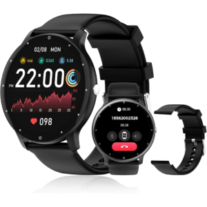 Smartwatch PEJE 1.39 Polegadas - Tela Touch Sensível,À Prova d'Água IP68,123 Modos Esportivos,Faz/Recebe Chamadas,Notificações,Assistente por Voz IA,Unissex - Compatível com Android e iOS (Preto)