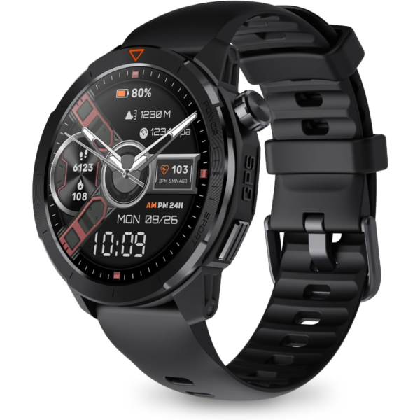 Bettdow SmartWatch, relogio smartwatch com GPS, tela AMOLED de alta definição de 1,43" Ecrã tátil, à prova d'água 3ATM, relogio smartwatch feminino e masculino, com 120+ Modos Esportivos (preto)