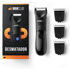 O Desmatador® da MANCLUB®: Aparador Elétrico de Pelos Corporais + 3 Lâminas de Cerâmica com Tecnologia Anti-Cortes, À Prova D'água