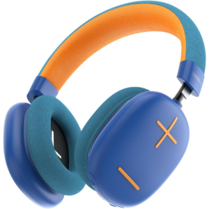 Basike Fones De Ouvido Sem Fio, Headphone Bluetooth on-ear com Microfone, Até 50 Horas de Música, HQ182B (Laranja Azul)