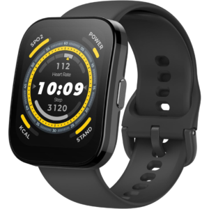 Relógio Inteligente Amazfit Bip 5 46mm A2215 GPS, Chamadas Bluetooth, Bateria de 10 dias, Tela ultra grande, Rastreamento de passos, Alexa Built-In, AI Fitness App (Black)