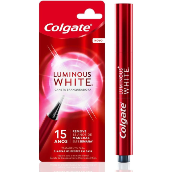 Caneta Clareadora Dental Colgate Luminous White Para Uso Noturno e Fácil de Usar 2,5 ml