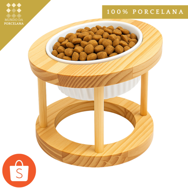 COMEDOURO BEBEDOURO ELEVADO PARA CÃES/CACHORROS E GATOS 320ML BRANCO ROSA VERDE