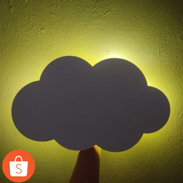 Luminária Abajur Nuvem com LED Decoração Infantil Aconchegante para Quarto de Bebê
