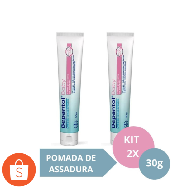 Kit com 2 Cremes Pomada de Assadura 30gr Cada - Bepantol