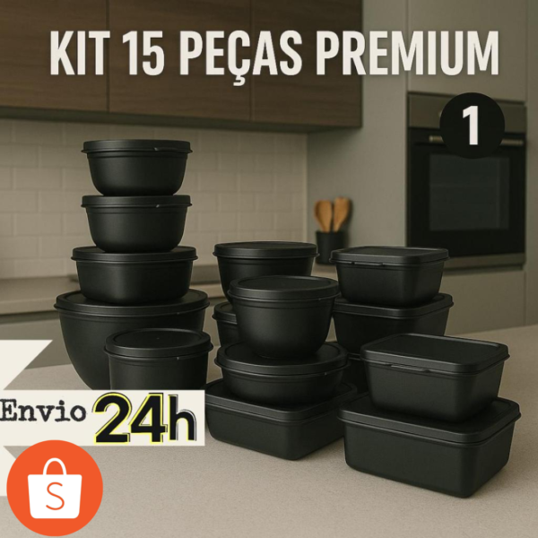 KIT 15 POTES PARA COZINHA VARIAVEIS