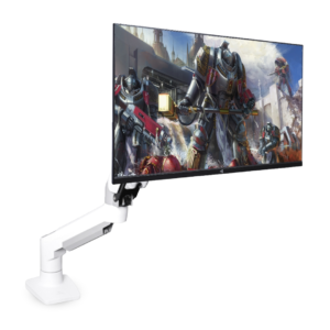 Suporte Braço Articulado Pistão a Gás Design Branco Para Monitor 17" A 30" Polegadas Ajustável 360 Graus Resistente