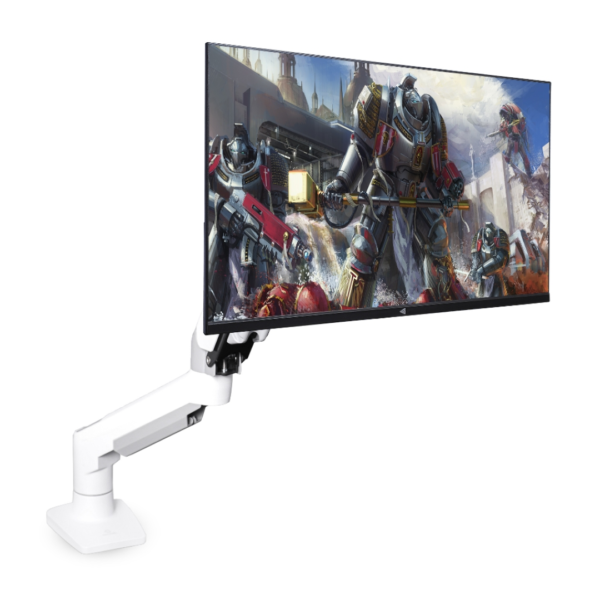 Suporte Braço Articulado Pistão a Gás Design Branco Para Monitor 17" A 30" Polegadas Ajustável 360 Graus Resistente