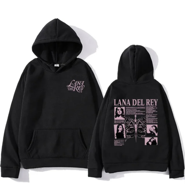 Moletom Canguru Simples Estampa Cantora Lana Del Rey Hoodie Unissex Algodão Confortável