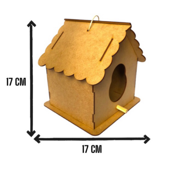 Casa de Calopsita Comedouro de Pássaros Cru Para Montar e Decorar
