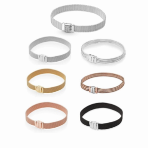 925pandora venda quente 925 reflexos de prata série tecido malha logotipo original das mulheres multi loop relógio pulseira de casamento diy charme jóias