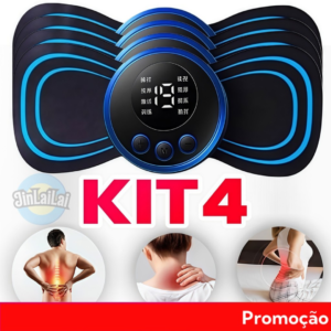 KIT Mini Massageador EMS Estimulador Elétrico De Pescoço Portátil Para Alívio Da Dor Muscular