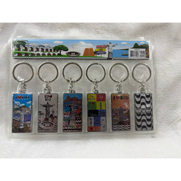 Kit com 6 Chaveiro Chaves Lembrança do Rio de Janeiro Colecionável