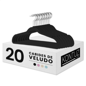 Cabide Infantil Veludo Kit com 20 Cabides Resistente até 2Kg de Roupa - KONTUZ