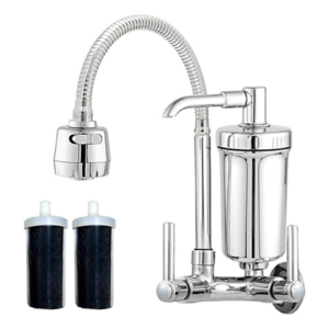 Torneira Com Filtro Bancada Mesa Gourmet Flexível Metal 1/4v Prateado Cromado