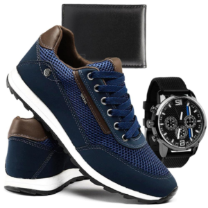 Tênis Masculino Sapatenis Sapatofran Casual Esporte Fino com Relógio e Carteira
