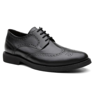Sapato Oxford Masculino Couro Borracha Moderno Versátil Preto