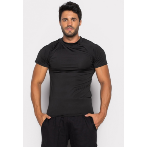 Camisa Bravaa Store Térmica Curta Segunda Pele Uv 50 Compressão 038 Preto
