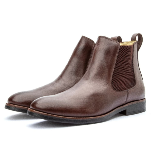 Bota Masculina de Couro Chelsea Clube do Sapato de Franca DF Liverpool 2 Café