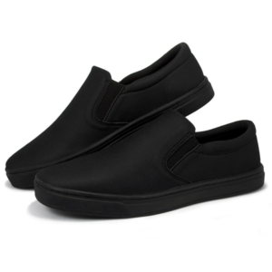 Tênis Slip On Casual Nine4 em Lona Comfort Solado Caixa - Preto/Preto
