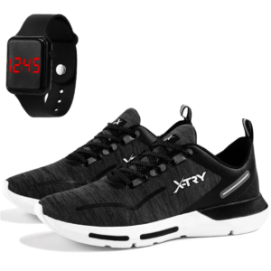 Kit Tênis Masculino Esportivo Running Macio Treino com Relógio Digital