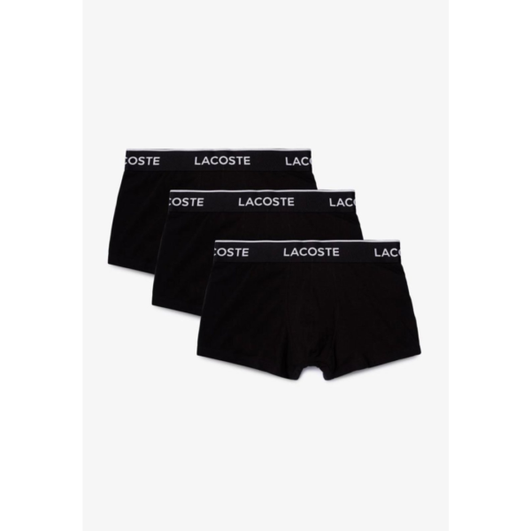 Pack de três boxers masculinas em algodão com stretch e cós assinado Preto