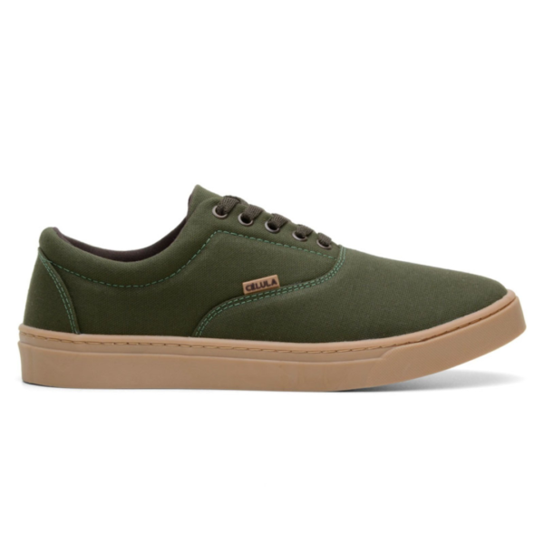 Tênis College Casual Masculino Cadarço Estilo Conforto Verde Militar