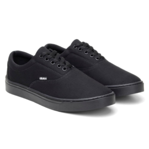 Tênis College Casual Masculino Cadarço Conforto Moderno Preto