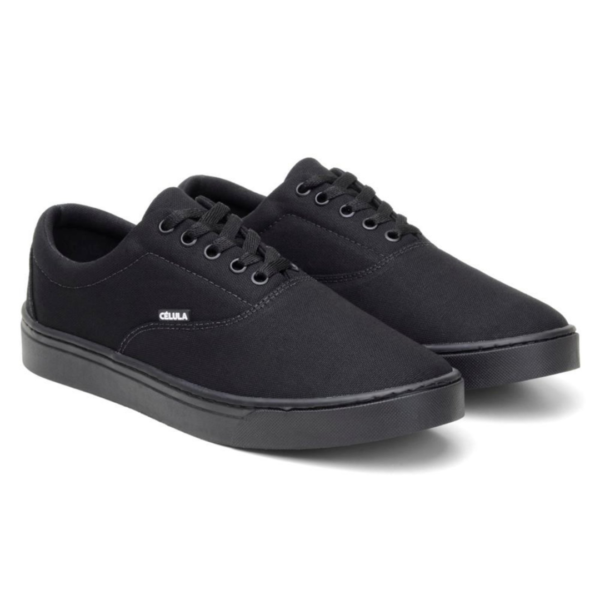 Tênis College Casual Masculino Cadarço Conforto Moderno Preto
