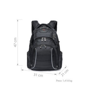 Mochila Swissport Executiva C/ Capa De Chuva Preto