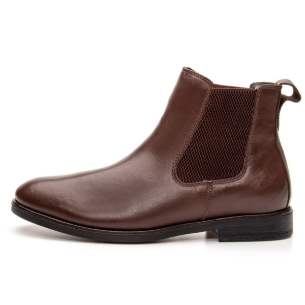 Bota de Couro Masculina Chelsea Clube do Sapato de Franca DF Houston Marrom
