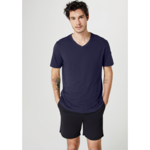 Camiseta Básica Masculina Manga Curta Com Decote V World