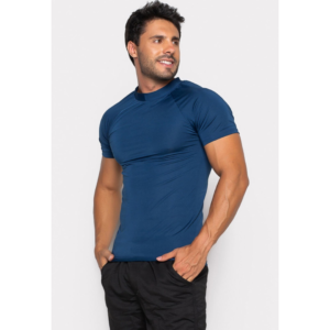 Camisa Bravaa Store Térmica Curta Segunda Pele Uv 50 Compressão 038 Azul