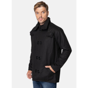 Casaco Blazer Sobretudo Carbella Lã Batida Frio Inverno Preto