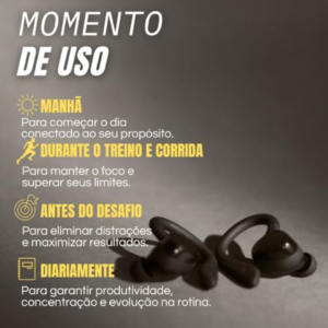 Fone de Ouvido Bluetooth com Microfone e Cancelamento de Ruído Ativo - 4Leader, à Prova D'água e com até 20 Horas de Reprodução - Melhor Escolha para Esportes e Atividades ao Ar Livre - Preto