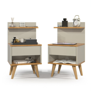 Kit Mesa De Cabeceira Estilo Retro Sleep