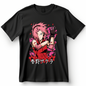 Camisa Sakura Naruto Blusa Camiseta de Anime 100% Algodão